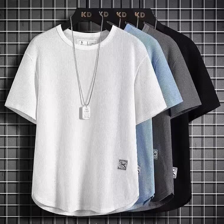 Men's Slim Fit Short Sleeve T-Shirt, Minimalist Tee, Milk Silk Fabric Comfortable Daily Wear Modern Slim Fit