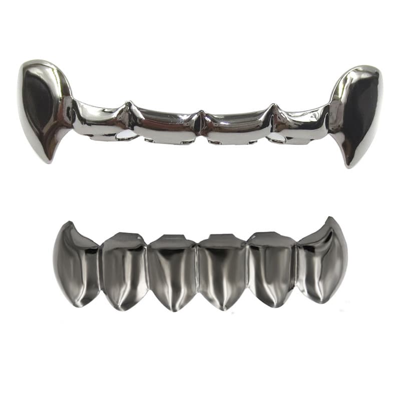 Hot Sale Gold Plated Hip Hop Braces Gold Plated Smooth Flat Teeth Hip Hop Gold Teeth