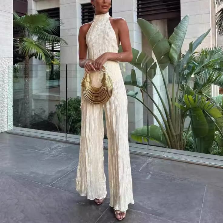 Women's Clothing fashion women's irregular tops casual wide leg pants temperament elegant sexy trousers suits women