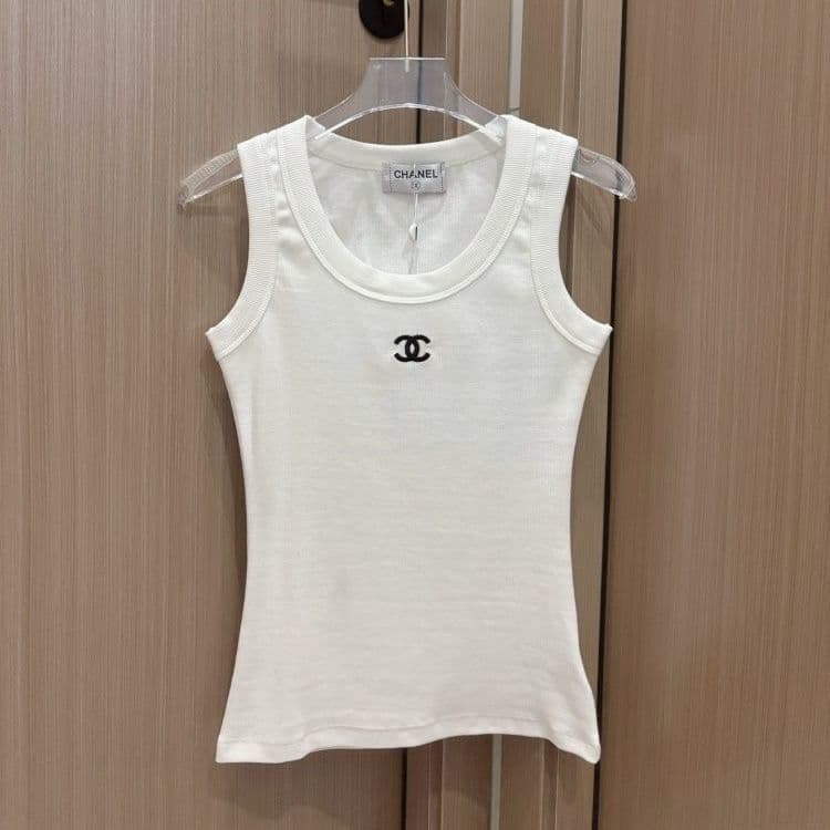 Débardeur sans manches Chanel pour femme, logo classique