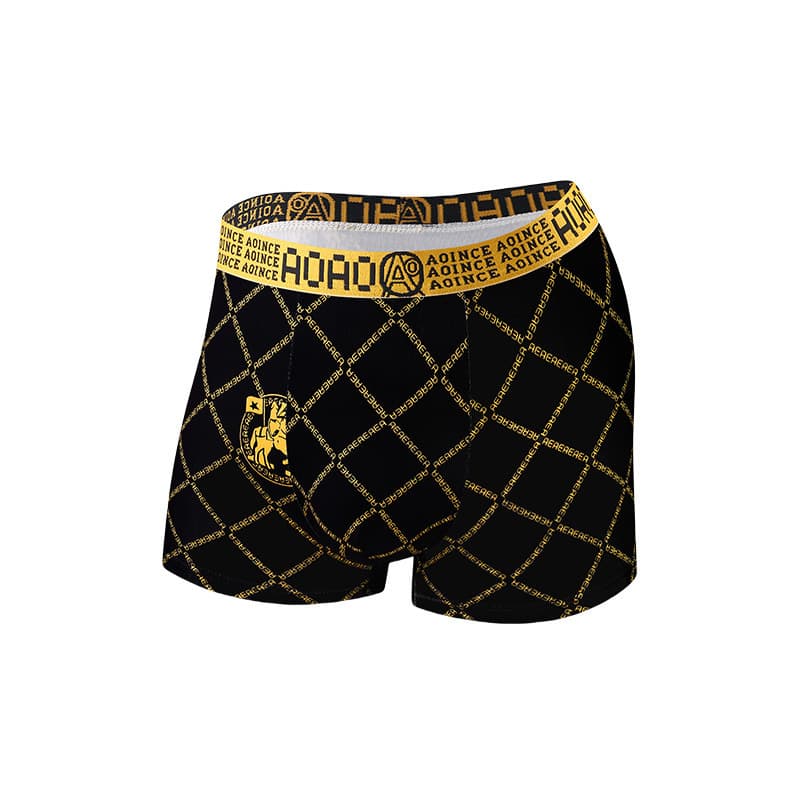Boxers pour hommes grandes tailles, imprimé noir et or, shorts respirants, sous-vêtements, vente directe d'usine