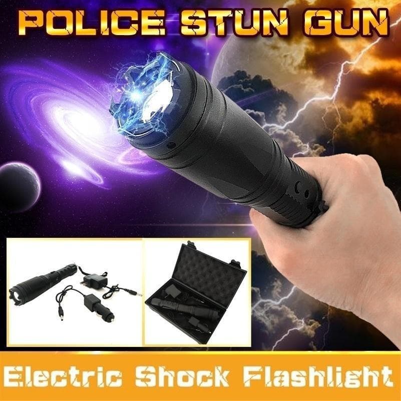 2026 Stun Gun Rechargeable LED Flashlight Travel Self-defense Police Baton Baseball Bat Shock Torch Stun Gun Baton