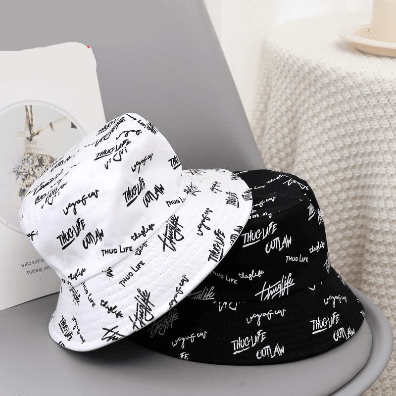 Summer New Fisherman Hat Versatile Fisherman Hat Double-sided Sun Shading Hat Printed Fisherman Hat Fisherman Hat Female Sun Shading Hat