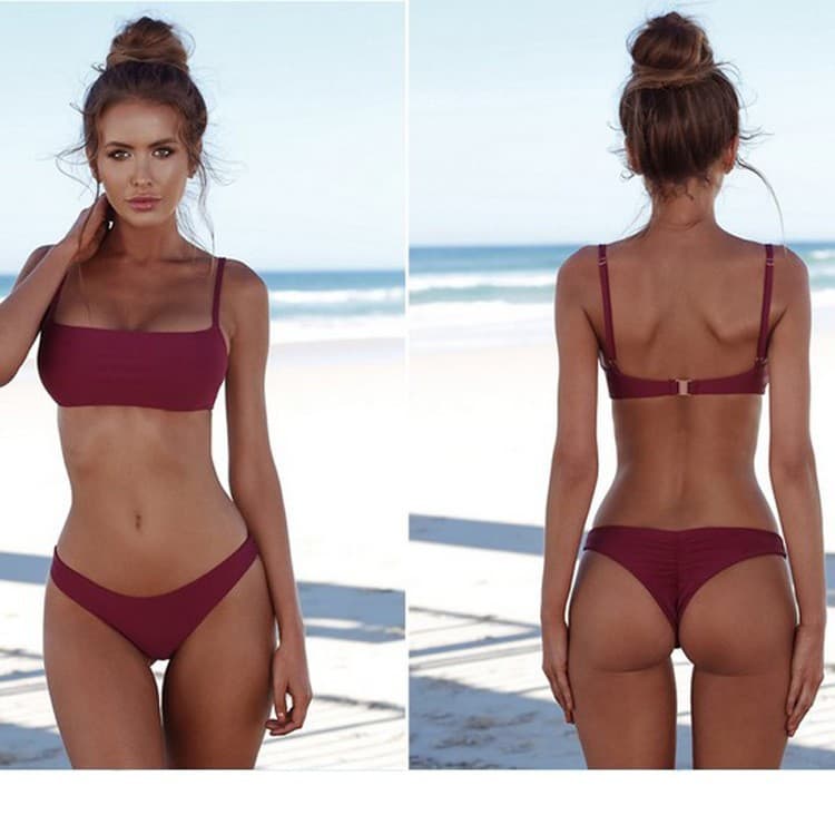 Women's bikini conservative swimsuit sexy temptation beach clothing three-point split swimsuit