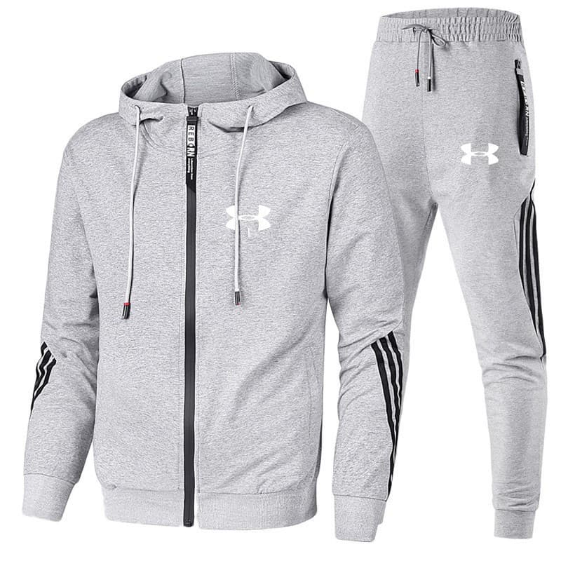 2023 printemps et automne hommes loisirs sport ensemble trois barres à capuche fermeture éclair pull pantalon à la mode ensemble de sport