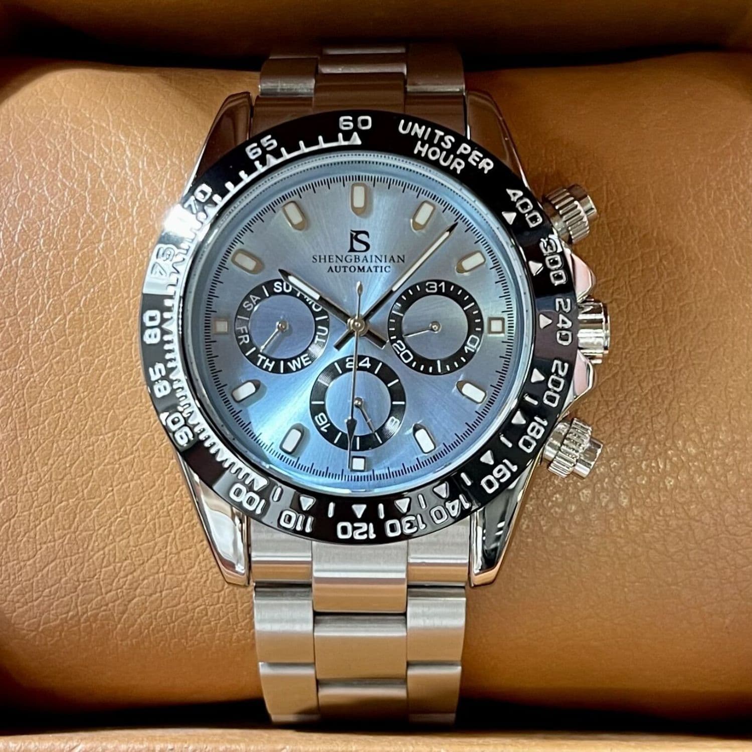 [Ice Landi] Official Genuine Men's Watch Men's Mechanical Watch Automatic Three-eye Leisure Famous Brand Diving Watch