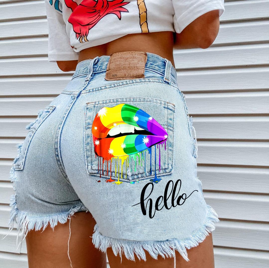 Women's Ripped Tassel Denim Shorts Fashion Summer Style