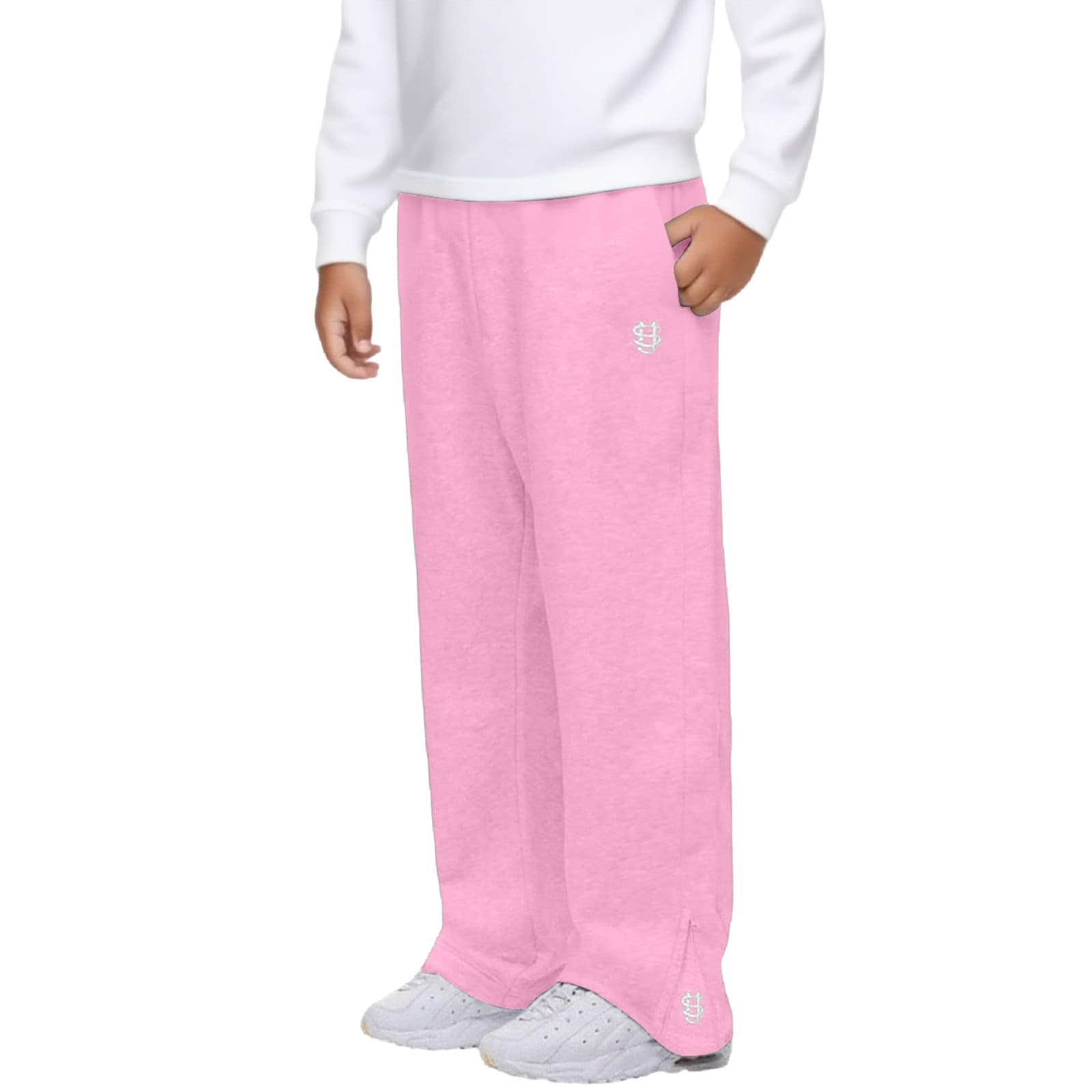 Men's Clothing Children's And Teenagers' Embroidered Y2K Sports Pants, Retro Street Hip Hop Elastic Band Solid Color