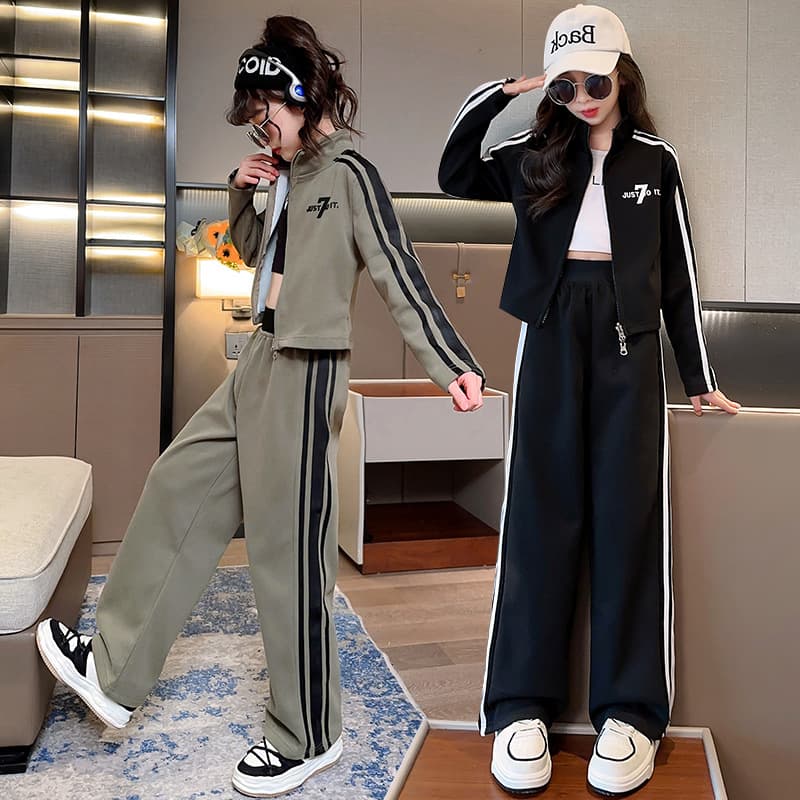 Toddler Girls Clothing Stylish Spring And Autumn Spring Little Internet Celebrity Sports Two Piece Suits