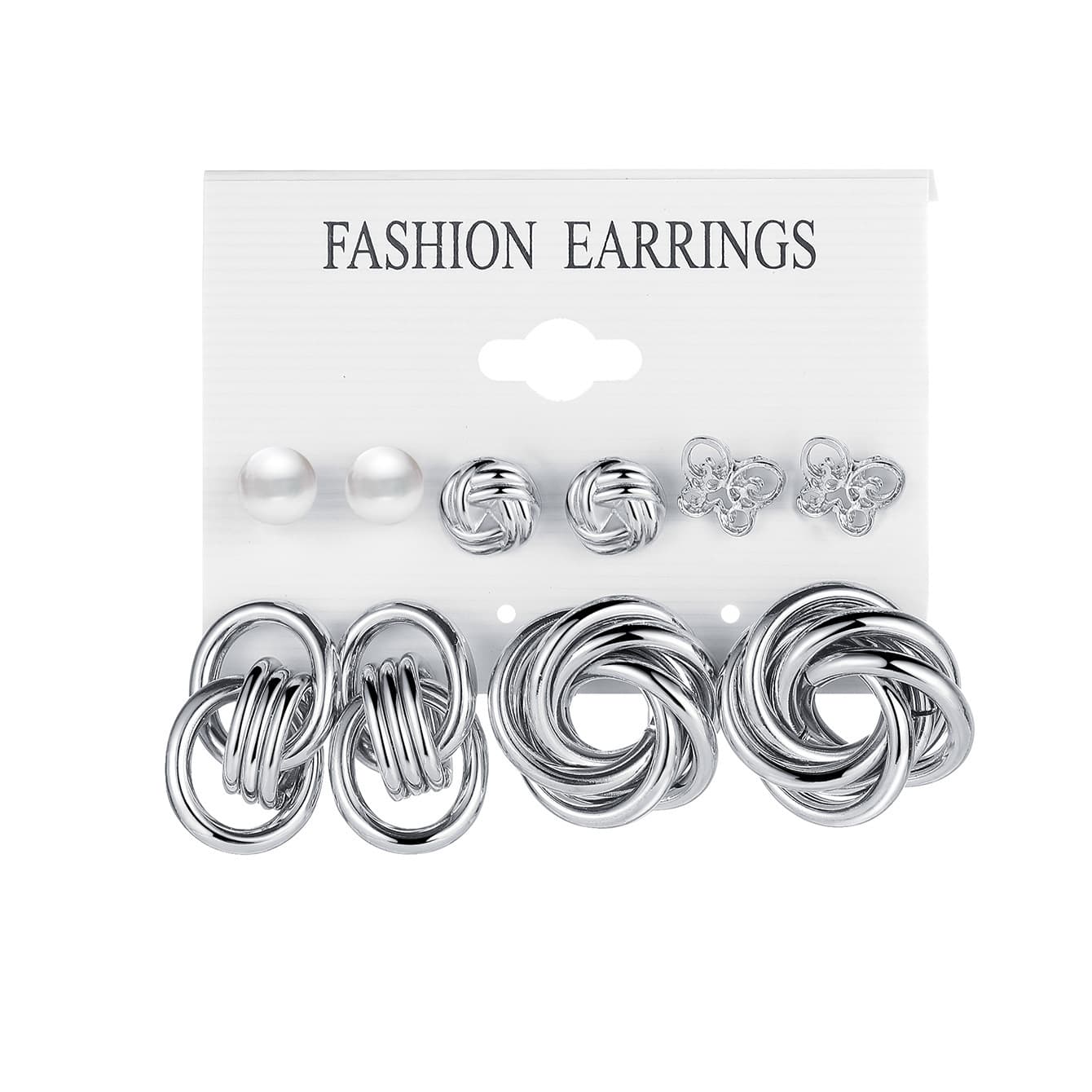 Lot de 11 boucles d'oreilles en perles torsadées en forme de cœur pour femmes, très tendance