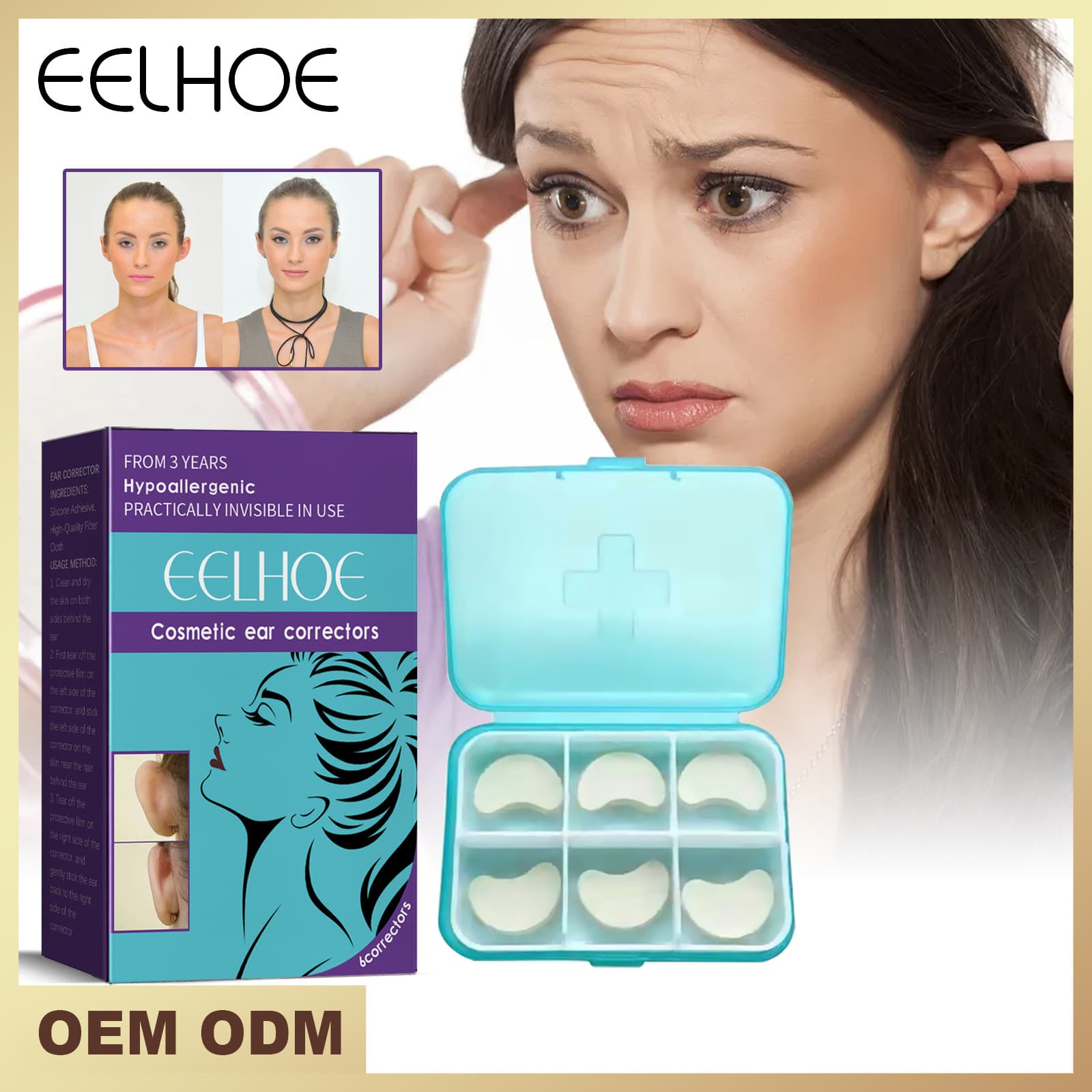 Corrector Display Small Support Correction Flare Shape Waterproof Ear Patch
