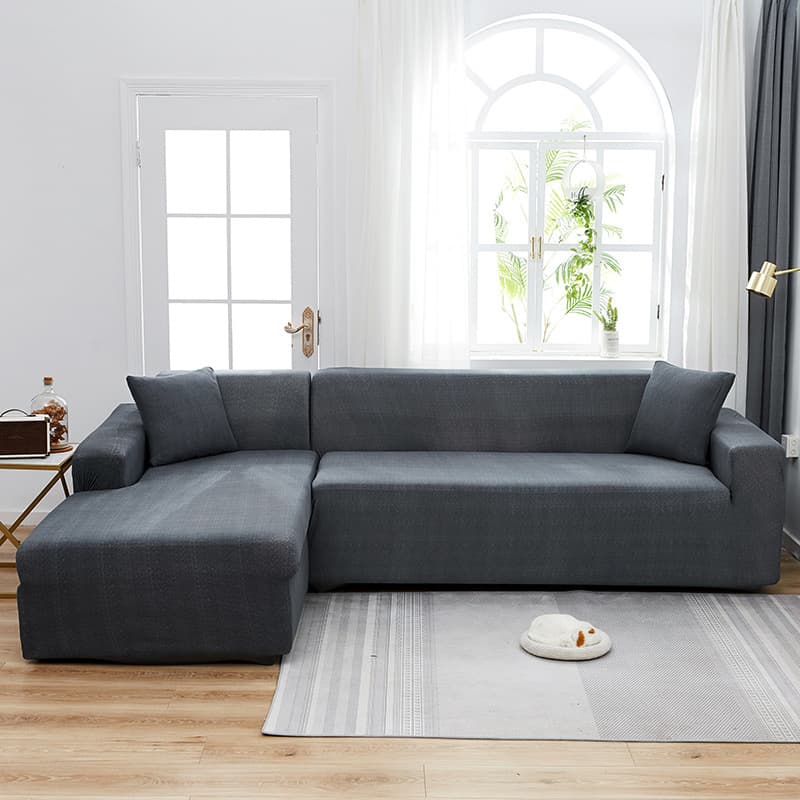 Milk silk solid color texture sofa cover elastic sofa cover all-inclusive universal full cover chaise longue sofa cover
