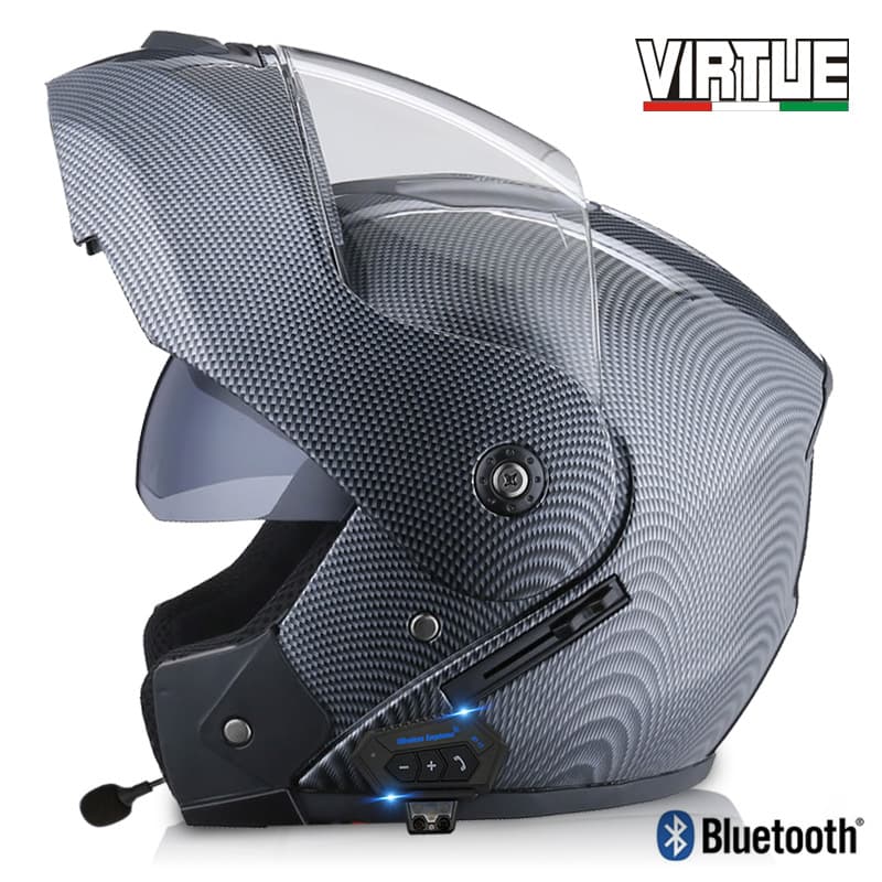 Electric motorcycle helmet Men's and women's four season full helmet double lens Bluetooth uncovered helmet