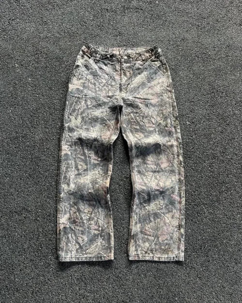 Y2K Jeans Haruku Hip Hop Baggy Camouflage Cargo Pants Sweat Wide Legs Men And Women Casual Camo Trousers Streetwear
