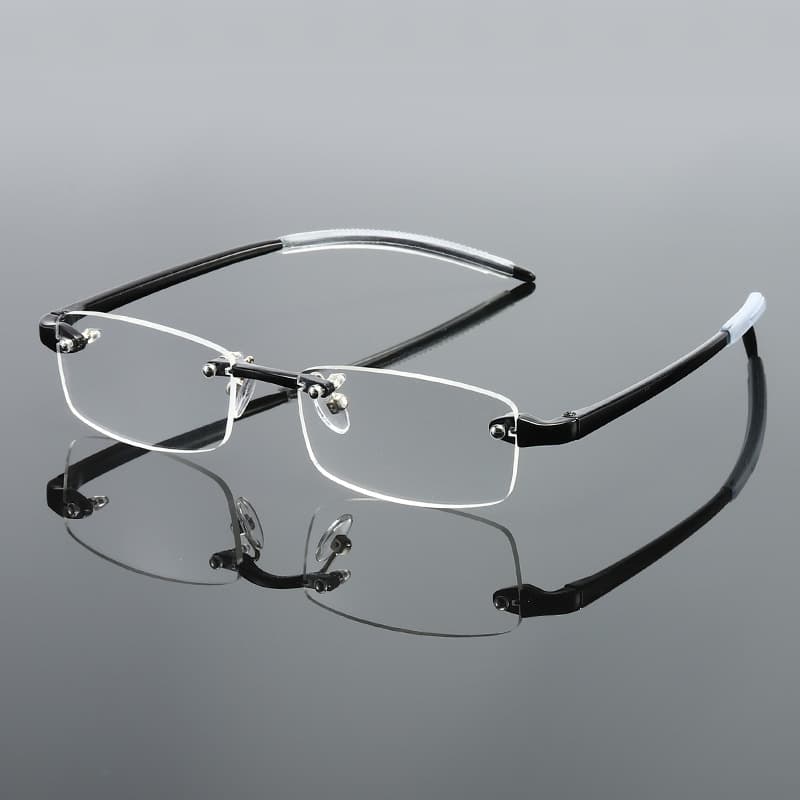 Unisex Frameless reading glasses 125 degrees 175 degrees men's and women's fashion plastic frameless cutting edge glasses