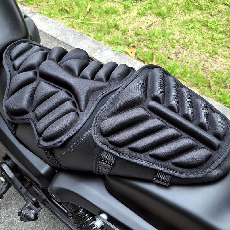 Double seater 3D shock-absorbing and breathable electric vehicle cushion, all season universal motorcycle seat cushion