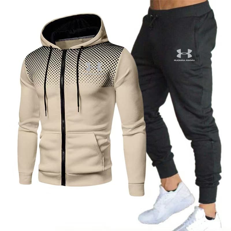 Ensemble de sport pour homme 2026 : sweat à capuche et pantalon deux pièces.