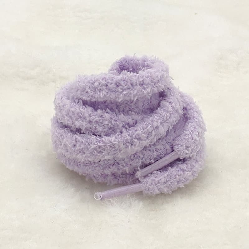 Fluffy Shoe Laces With Snowflake Design - Soft & Stylish Laces For Sneakers, Boots & Casual Shoes (White, Pink, Purple & More)