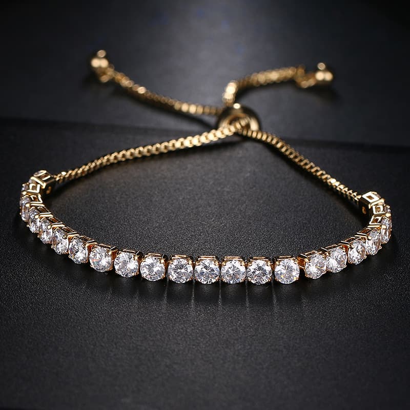 Sweet Light Luxury Micro Paved Zircon Pull Bracelet For Women Korean Style Student Best Friend Jewelry Fashion Bangle