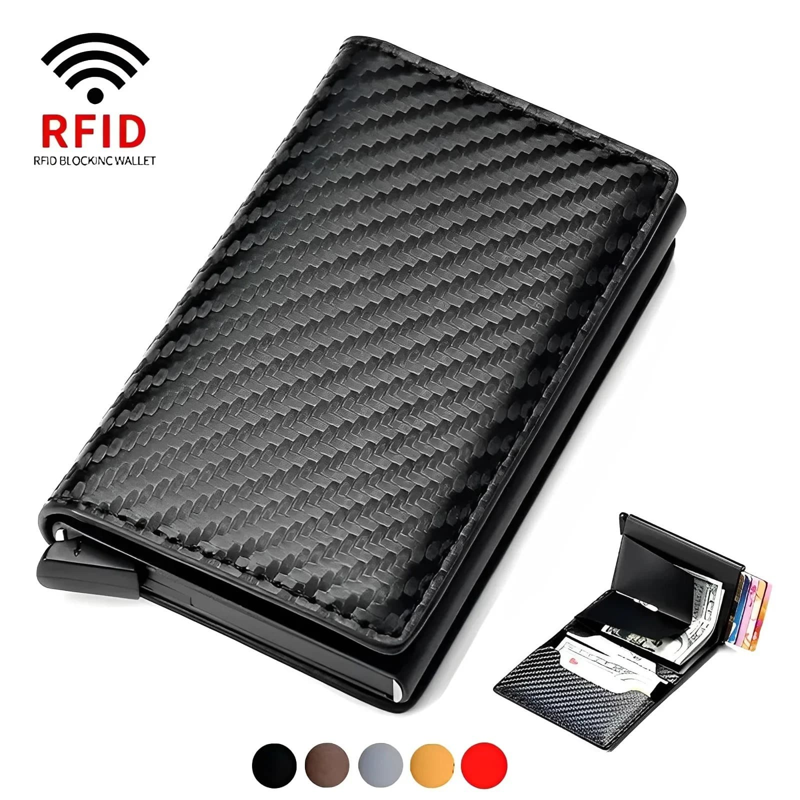 Card Holder Purse Wallets Rfid Shield Anti-theft Brush Ultra-thin Credit Card Aluminum Alloy Card Bag Metal Men's Multi-card Wallet