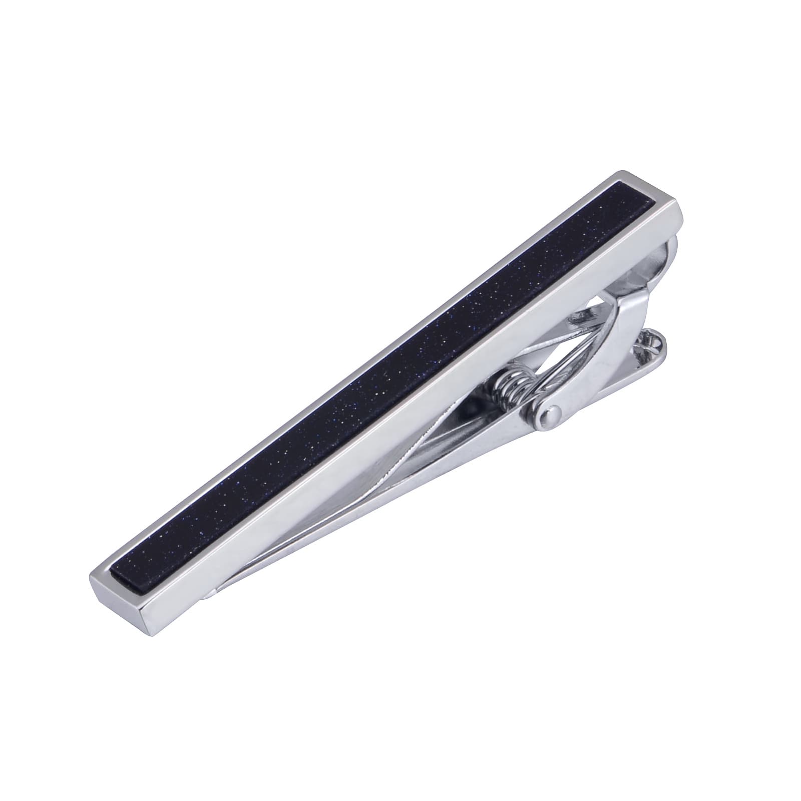 Dongguan copper tie clip new natural blue sandstone tie clip high end custom Venus stone tie clip decoration