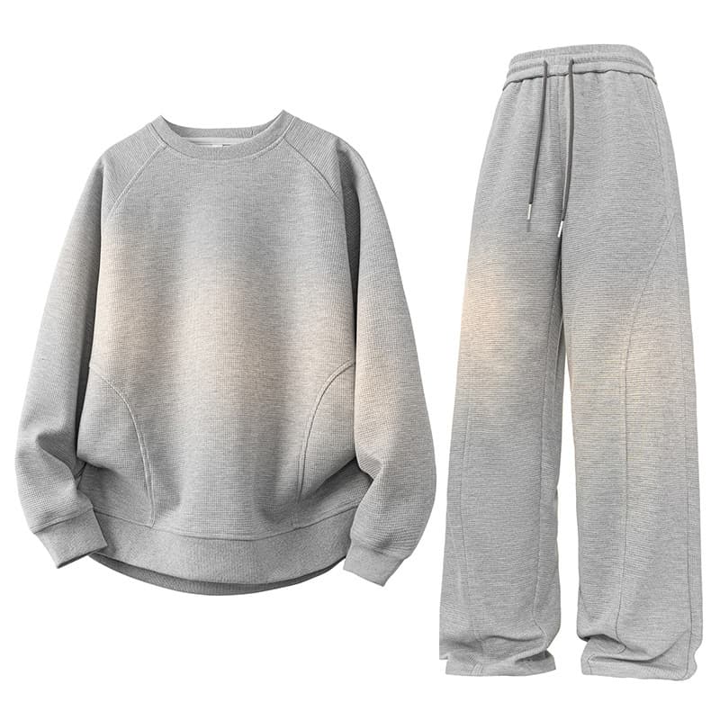 ​​Relaxed Fit Crewneck Sweatshirt & Joggers Set – Casual Two-Piece Outfit For Men (S-XXXL) – 97% Polyester Comfort Wear​​