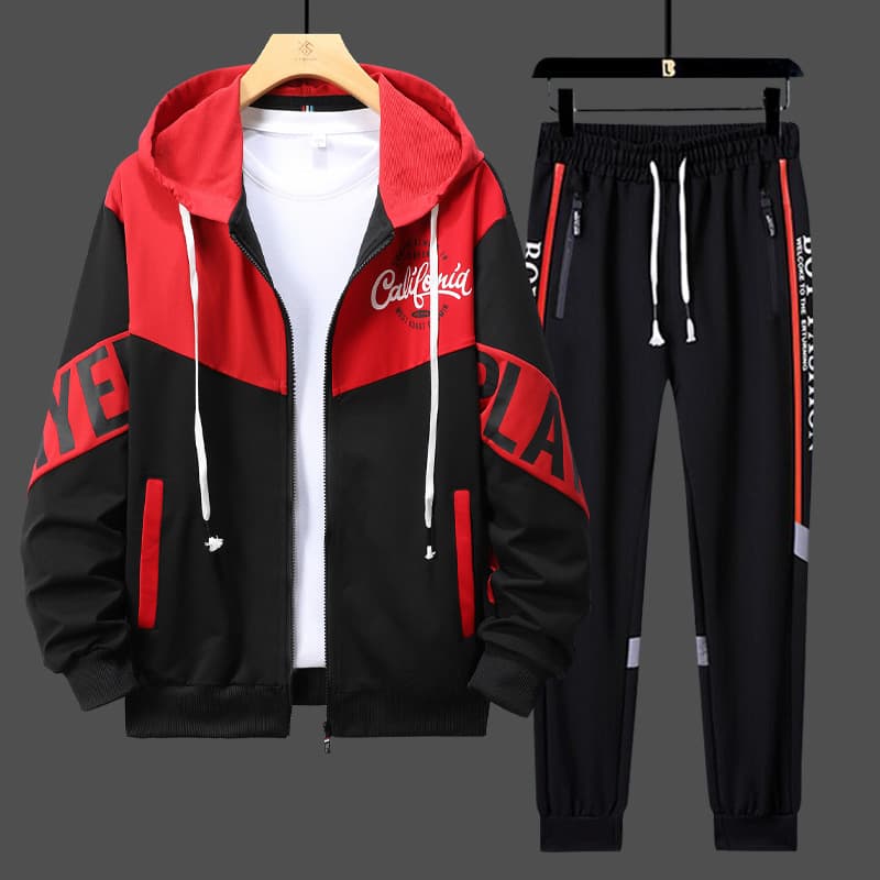Sweatshirt Men's Two-piece Set Hooded Versatile Handsome Trendy Casual Sports Class Clothes Loose Men's Clothes Trendy Brand Suits