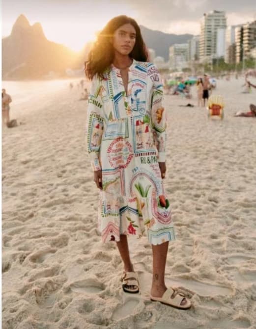 Women's Fashion Casual Shirt Skirt, Autumn Printed Cotton And Linen Dress, Elegant A-line Skirt