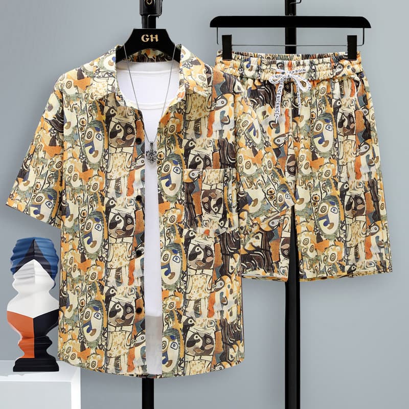 Vêtements pour hommes [UrbanEdge] Ensemble à manches courtes pour homme – Style urbain | Coupe décontractée