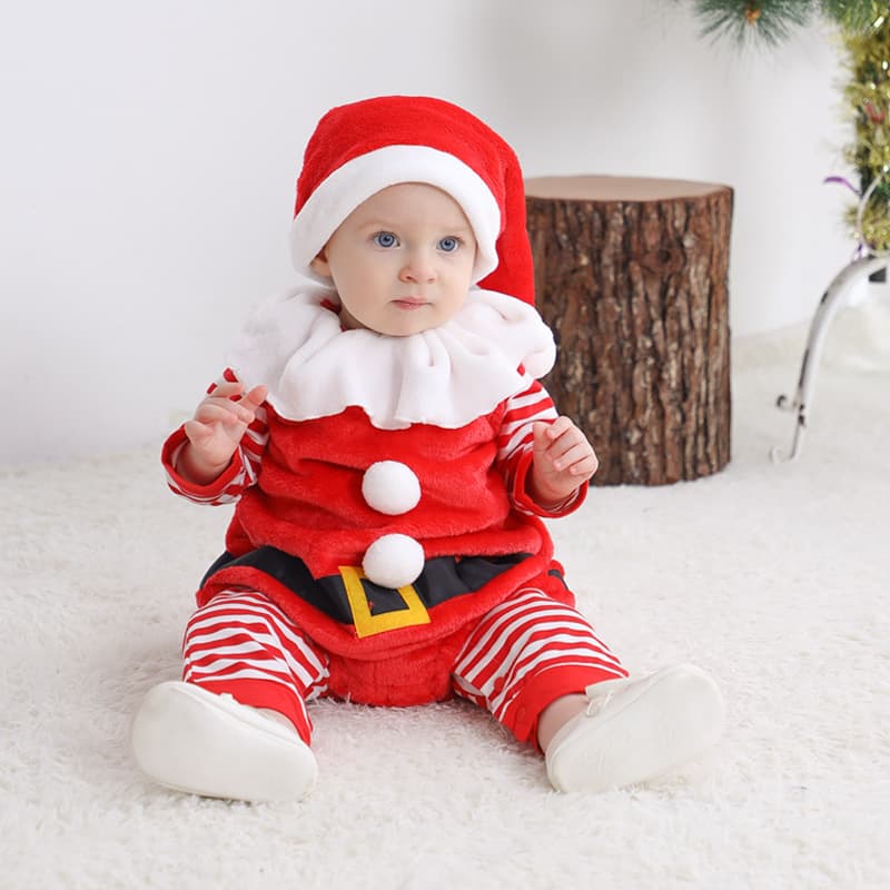 Kid's Clothing one piece baby clothes boys and girls baby with hood Christmas children's clothing