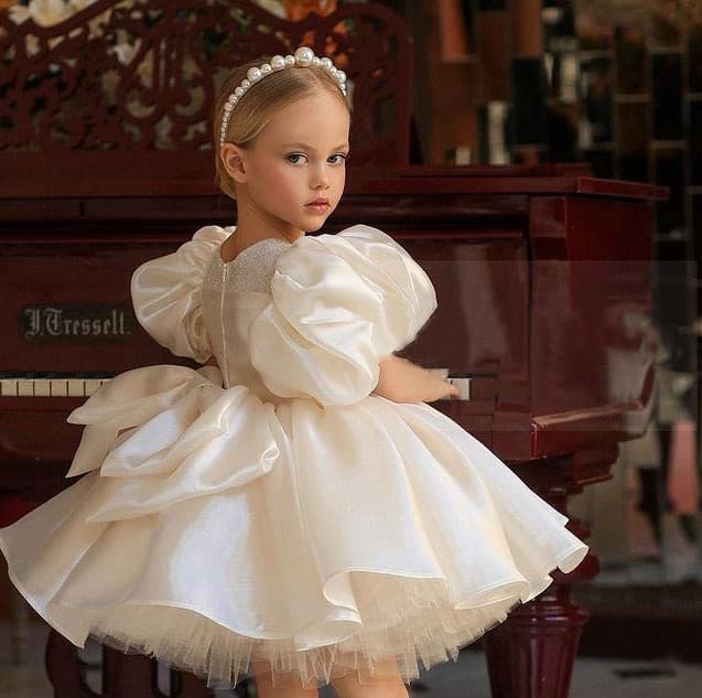Children's Dress Princess Dress Girl Dress Fluffy Tulle Wedding Dress Catwalk Performance Birthday Little Girl One Year Old High End Stylish
