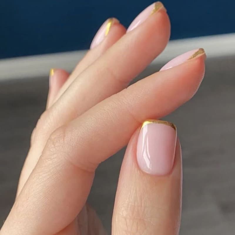 Romantic Gentle Gold Edge French Temperament White Wild Ins European And American Style Detachable Nail Art 24 Pieces