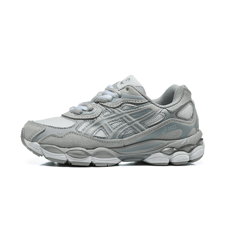 Chaussures de running rétro Asic NYC Series pour enfants, tige en daim et mesh, chaussures de sport respirantes et amortissantes pour enfants