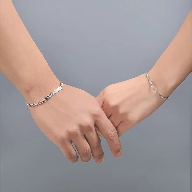 High Grade Mountain With Wood And Wood With Branches Men And Women Bracelet Titanium Steel Ins Style Couple Model Valentine's Day Gift Bracelet