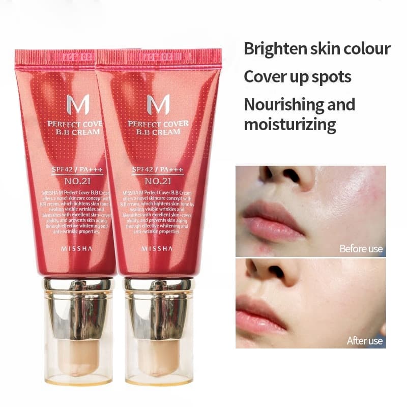 MISSHA M Perfect Cover Bb Cream 50ml | No.21/23 Brightening Lightweight Texture For Asian Skin Tone Concealer Liquid