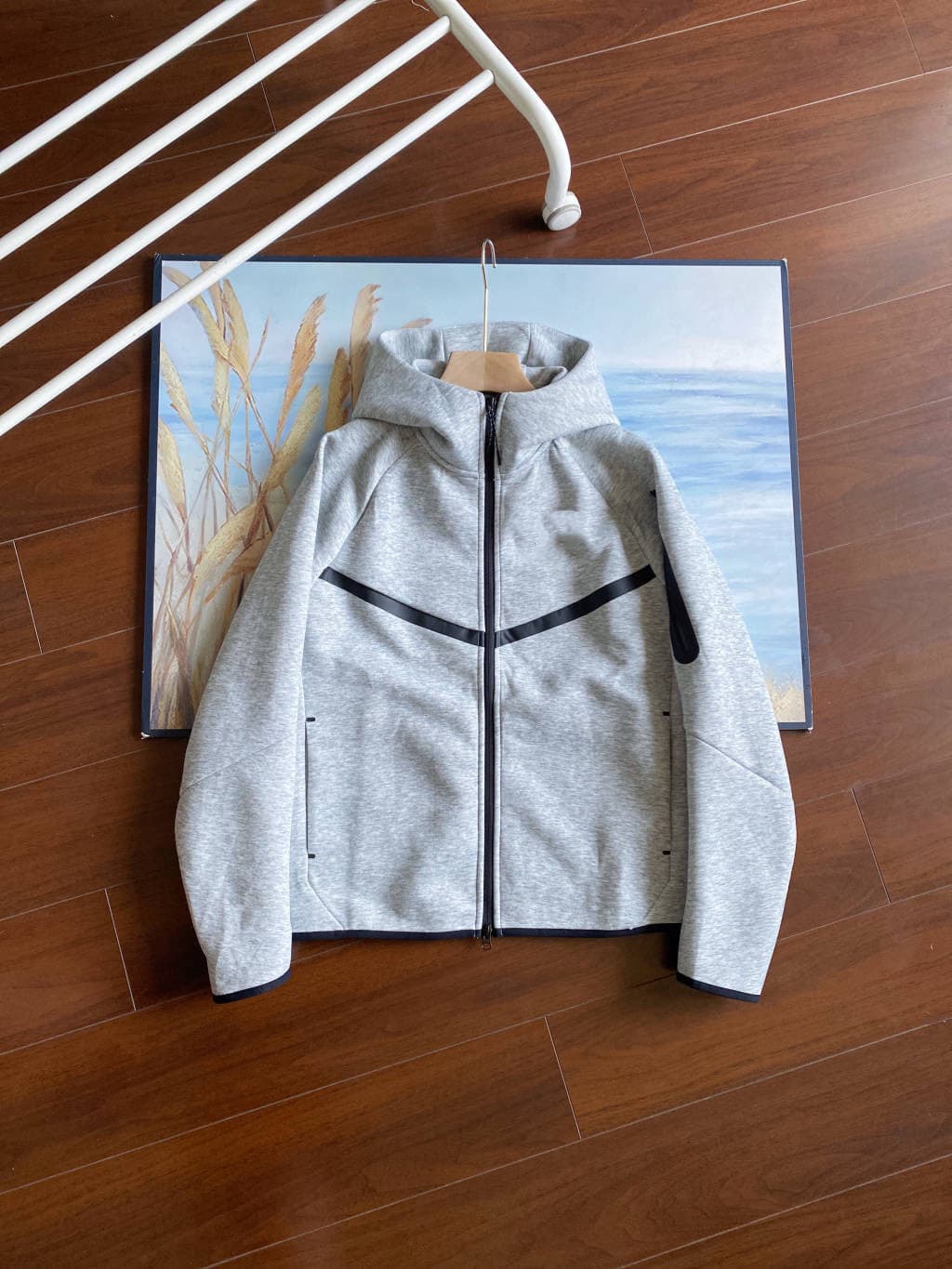 Ensemble veste et pantalon de survêtement laminé TECH FIEECE, style décontracté, hiver, printemps et automne, avec fermeture éclair.