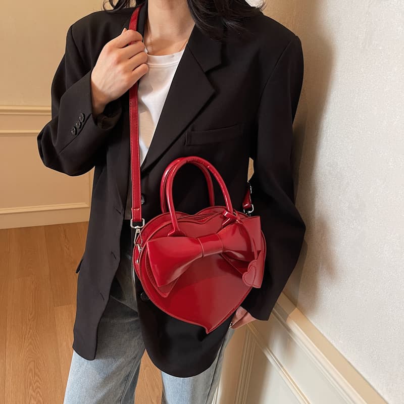 Women's Bags New Style Bag Early Spring Cute Niche Bow Hand Held Love Bag Female Fashionable And Stylish Versatile Crossbody Bag