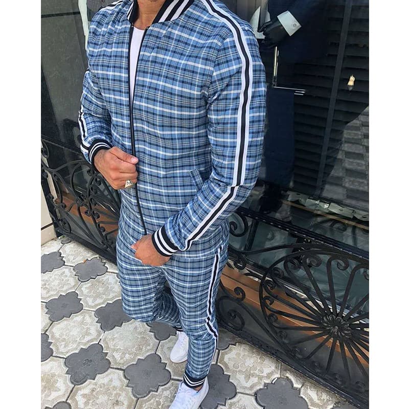 Men's Clothing men's sports and leisure suits, men's outdoor sportswear, new quick drying zipper jacket and trousers two piece set