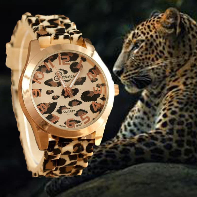 eday Fashion Leopard Print Geneva Classic Steel Band Men's Business Trendy Watch