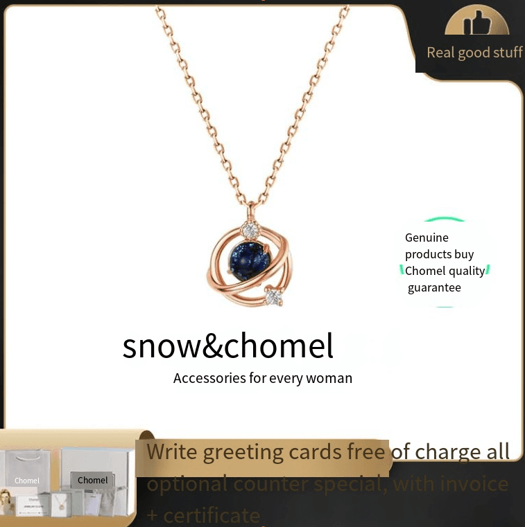 SNOW&HOMEL necklace women's summer pure silver planet pendant light luxury niche high-end design Valentine's Day gift