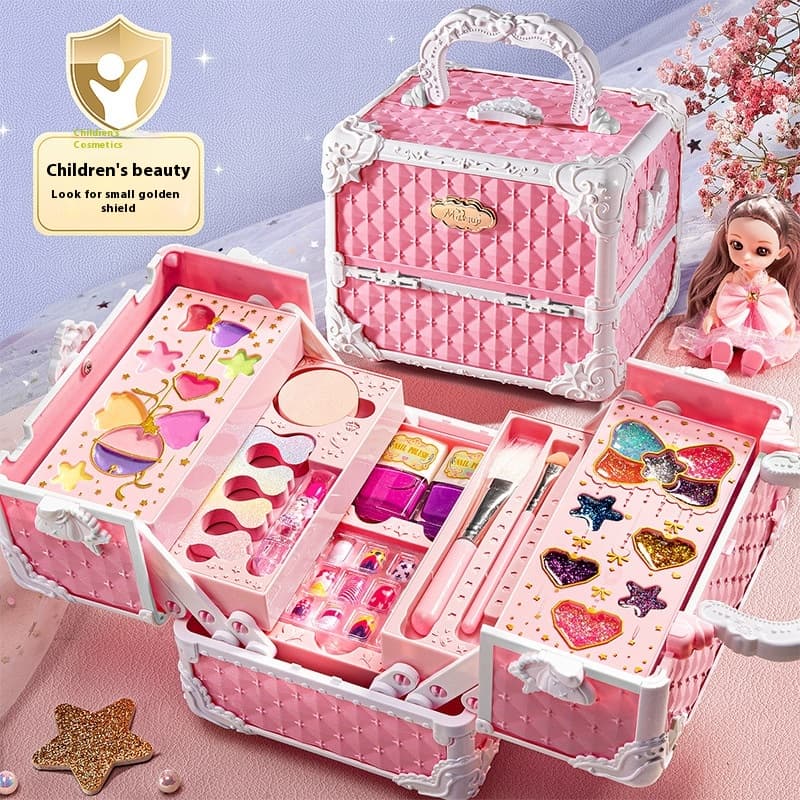 New Cosmetics Suitcase Toy Children's Girls Little Princess Makeup Box Set Birthday Gift