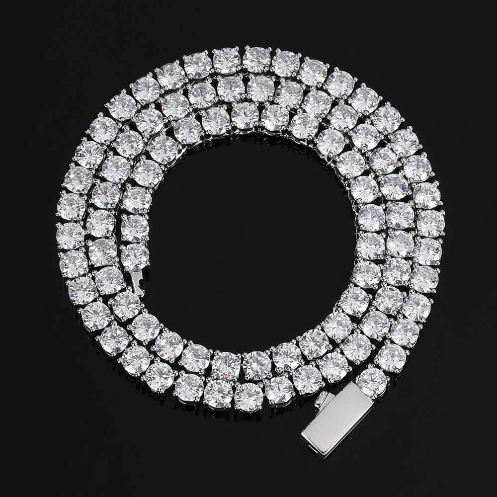 hot selling accessories spring buckle tennis chain zircon necklace hip hop jewelry full diamond men's necklace
