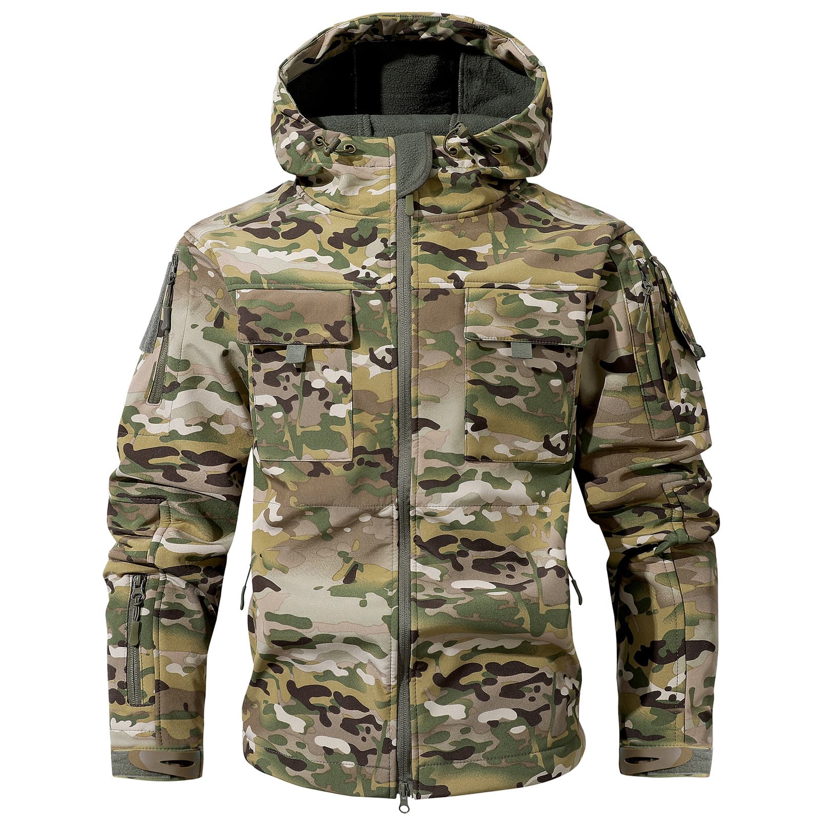 Men’s Softshell Jacket – Tactical Camo Windbreaker With Fleece Lining (S-3XL, 7 Colors)​