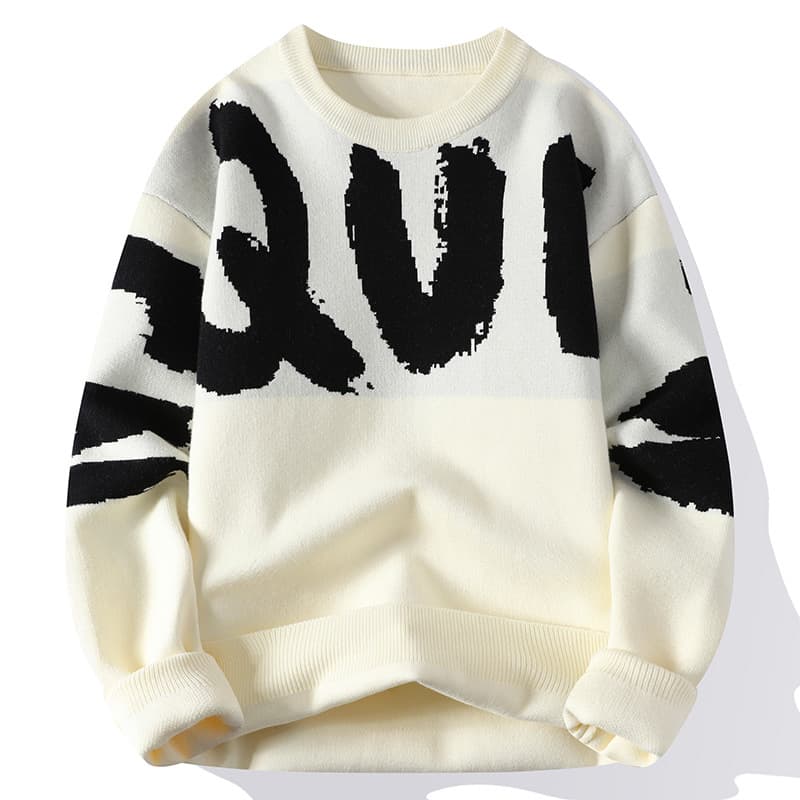 Men's Clothes Sweater Men Autumn-winter Men's Thickened Sweater Men's Trend Large Letter Knitwear Men's