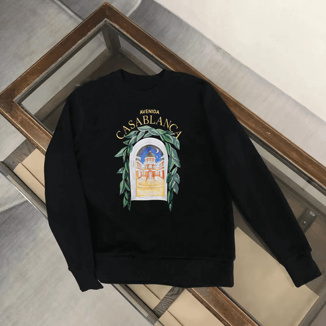 Sweat-shirt à col rond en coton naturel respirant pour toutes les saisons
