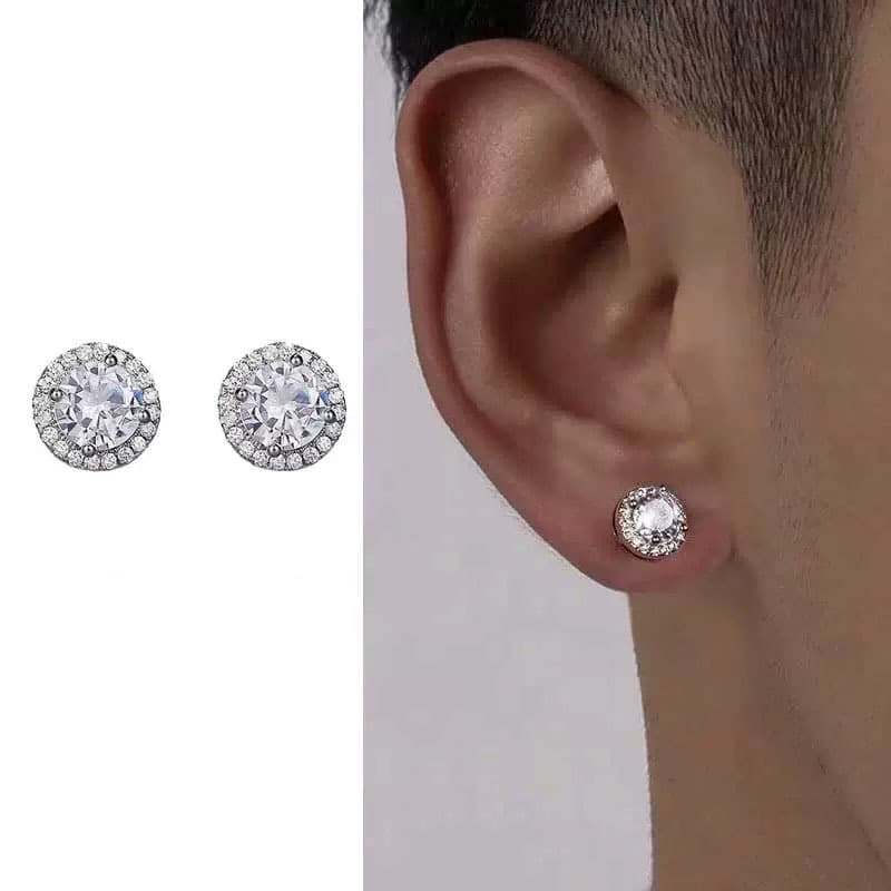 High End Full Dia For Men, Fashionable And Versatile, American Cool Style, Niche, Light Design, Men's Earrings Trend