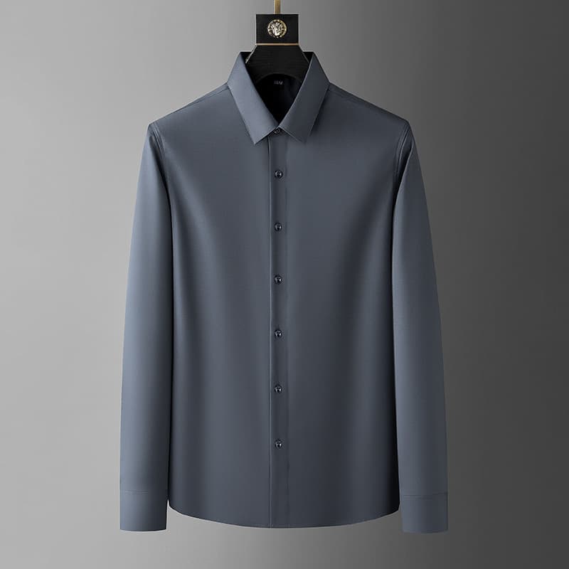 Men's Clothing Long Sleeve Solid Color Business Shirts Professional Formal Wear Non Iron Shirts