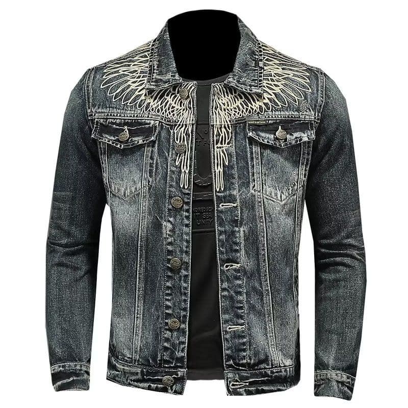 Europe The United States Men's New Autumn And Winter Slim Jean Boys Handsome Hole Jacket