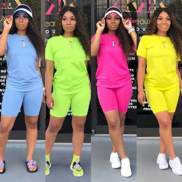 Women's Clothing Supermodel Solid Color Sports Suit Leisure Two Piece Suit Female