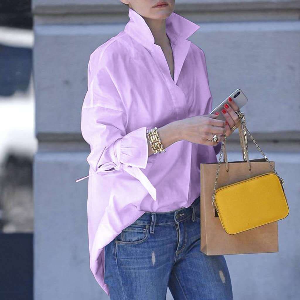 Chemise à manches longues pour femmes, mode de rue, ample, couleur unie, grande taille